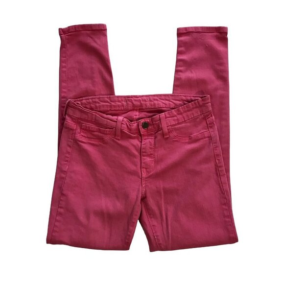 Three Dots Women's Hot Pink Jeans 29 Stretch Skinny Straight Leg Mid Rise - Picture 1 of 8